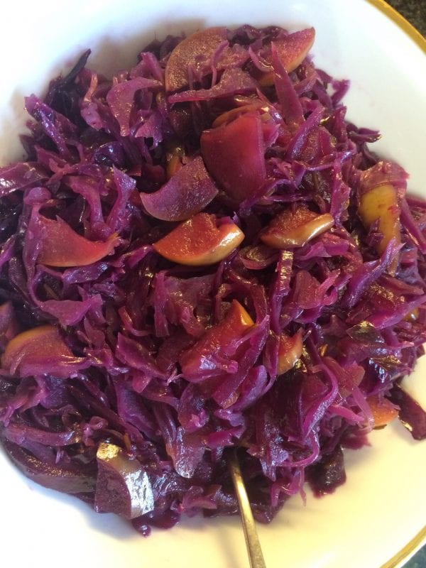 Braised Cabbage & Apples with Maple Syrup